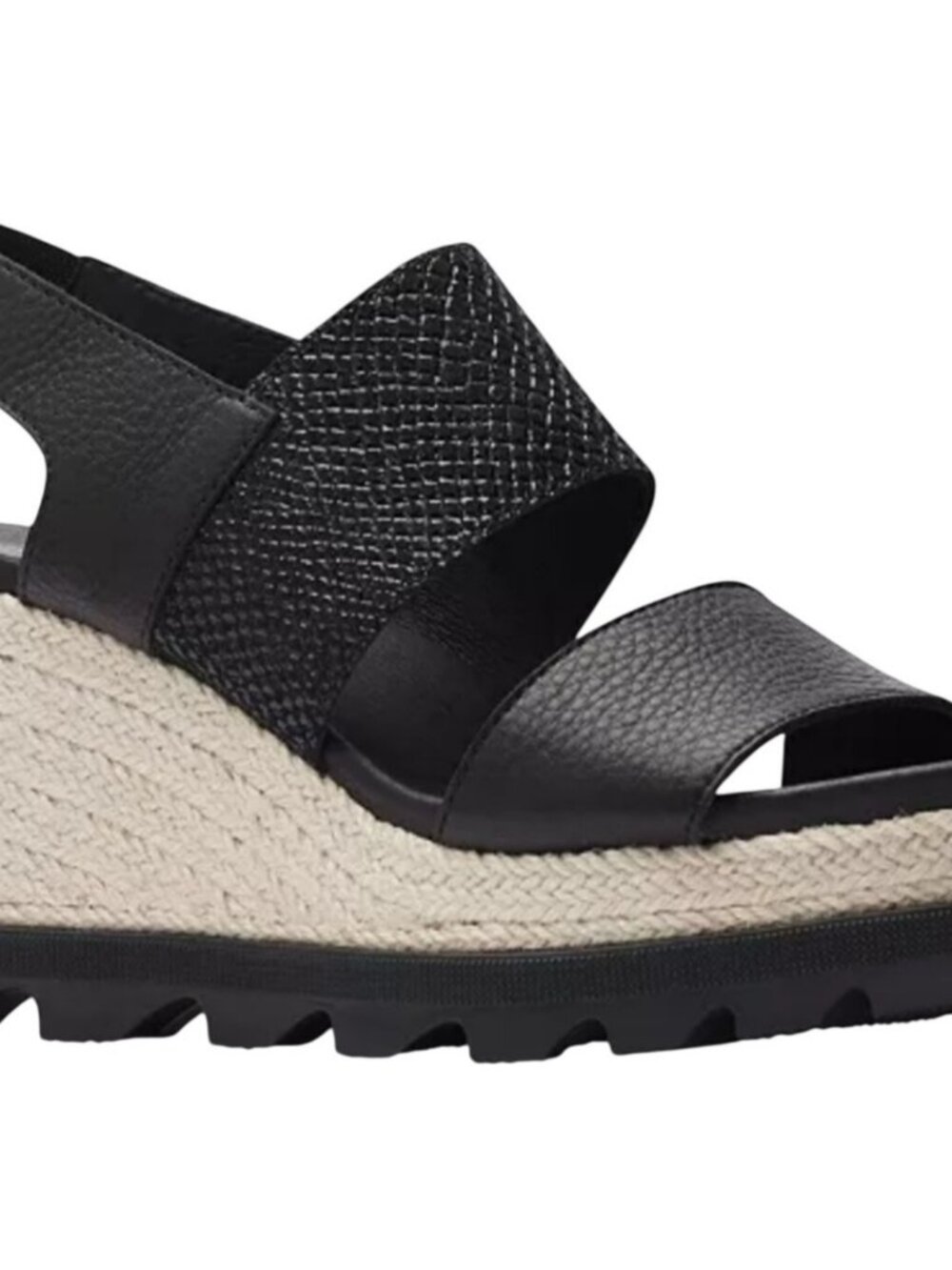 Sorel Joanie ll Slingback Platform Wedge Espadrille Sandals Womens 7.5 Black NEW - Picture 5 of 13